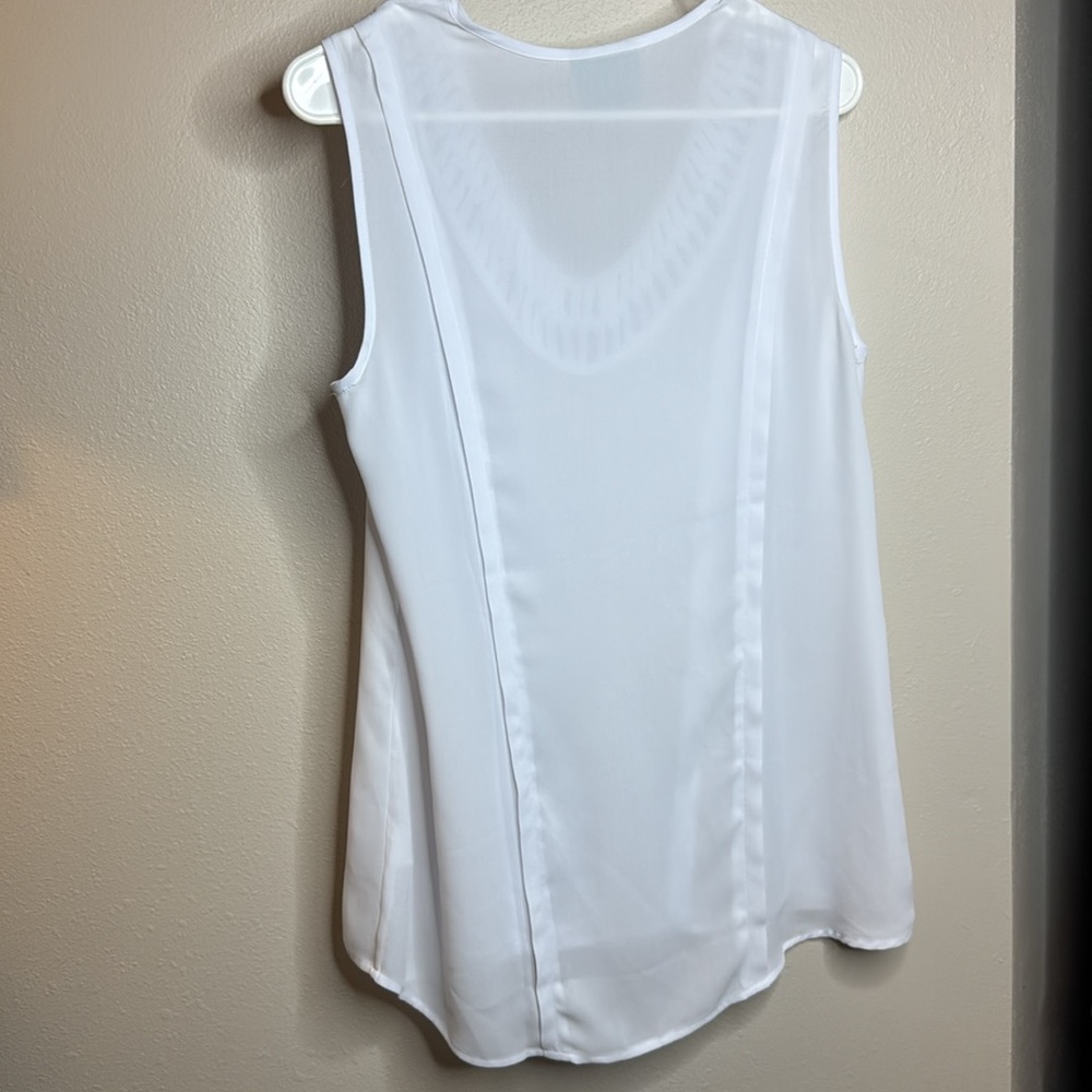 Maeve White Sleeveless‎ Tank Top with Cut Out Detail - Small - Picture 11 of 13